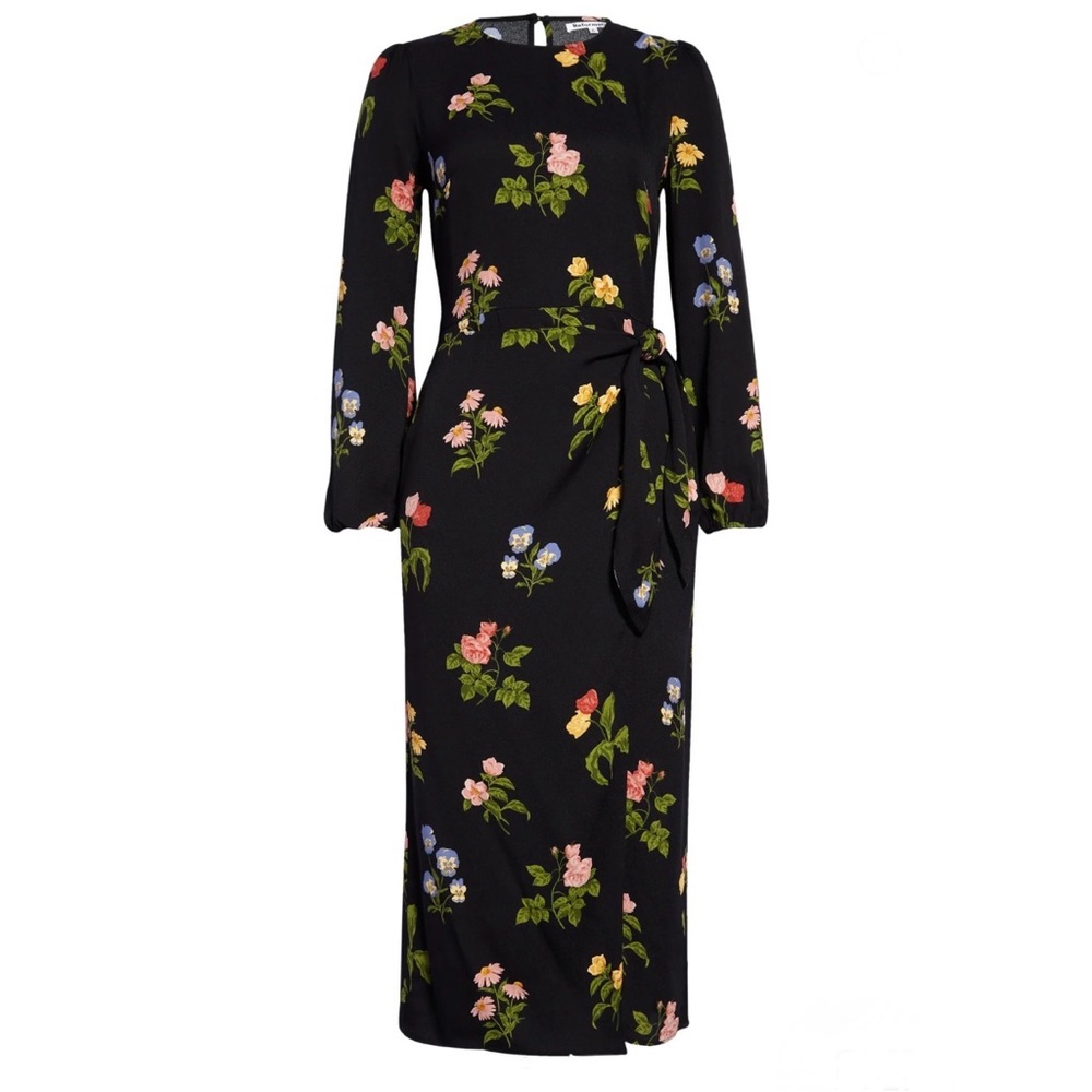 Reformation Reza Midi Sheath Dress in Night Bloom